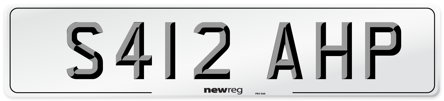 S412 AHP Number Plate from New Reg